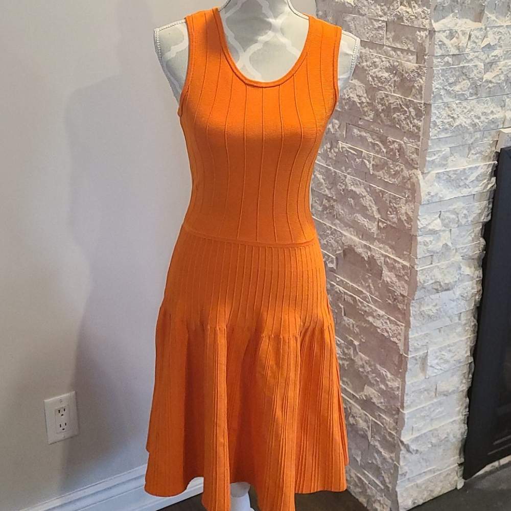Pink Tartan Power Stretch Ballet Orange Dress